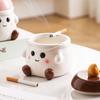 Modern Cute Elf Ceramic Ashtray with Lid Living Room Storage Ornaments Portable Home Car Ashtray Countertop Ornaments Decoration