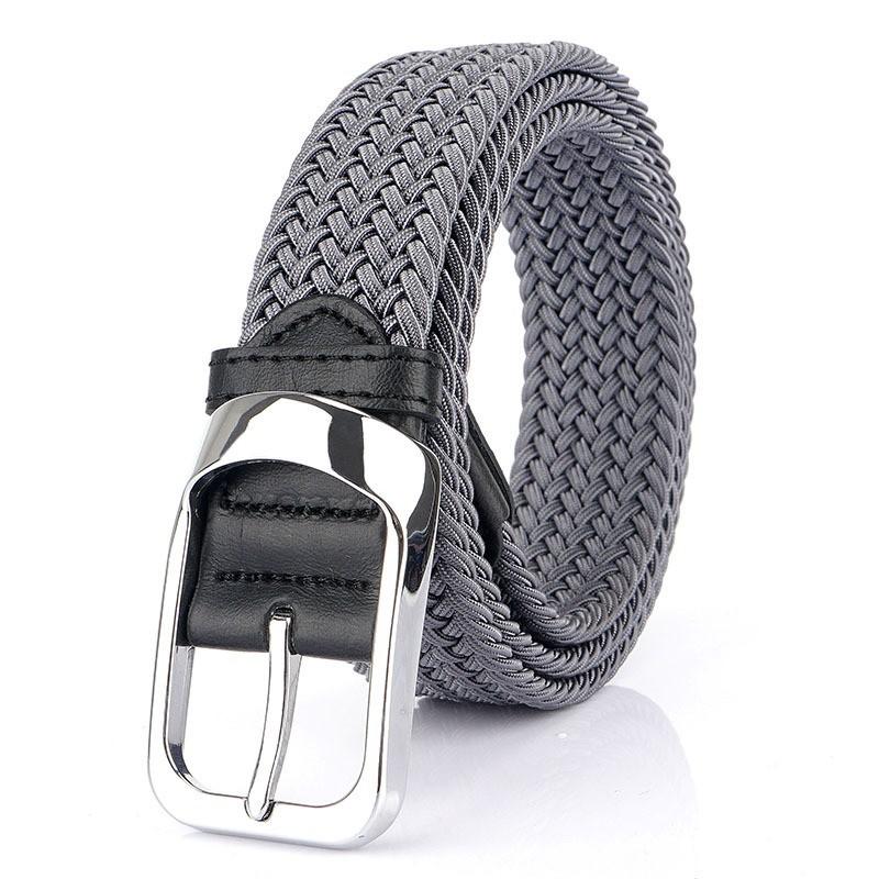 Knitted Belt Men's Trendy Cloth Casual Elastic Waist Canvas Golf Jeans Pants Women's