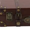 Wood Vintage Suitcase Leather Wooden Storage Box Decorative Luggage Trunk  For Photography