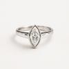 Moissanite Diamond Marquise Ring, 925 Sterling Silver Engagement Ring, Handmade Solitaire Bridal Ring, Minimalist Promise Ring