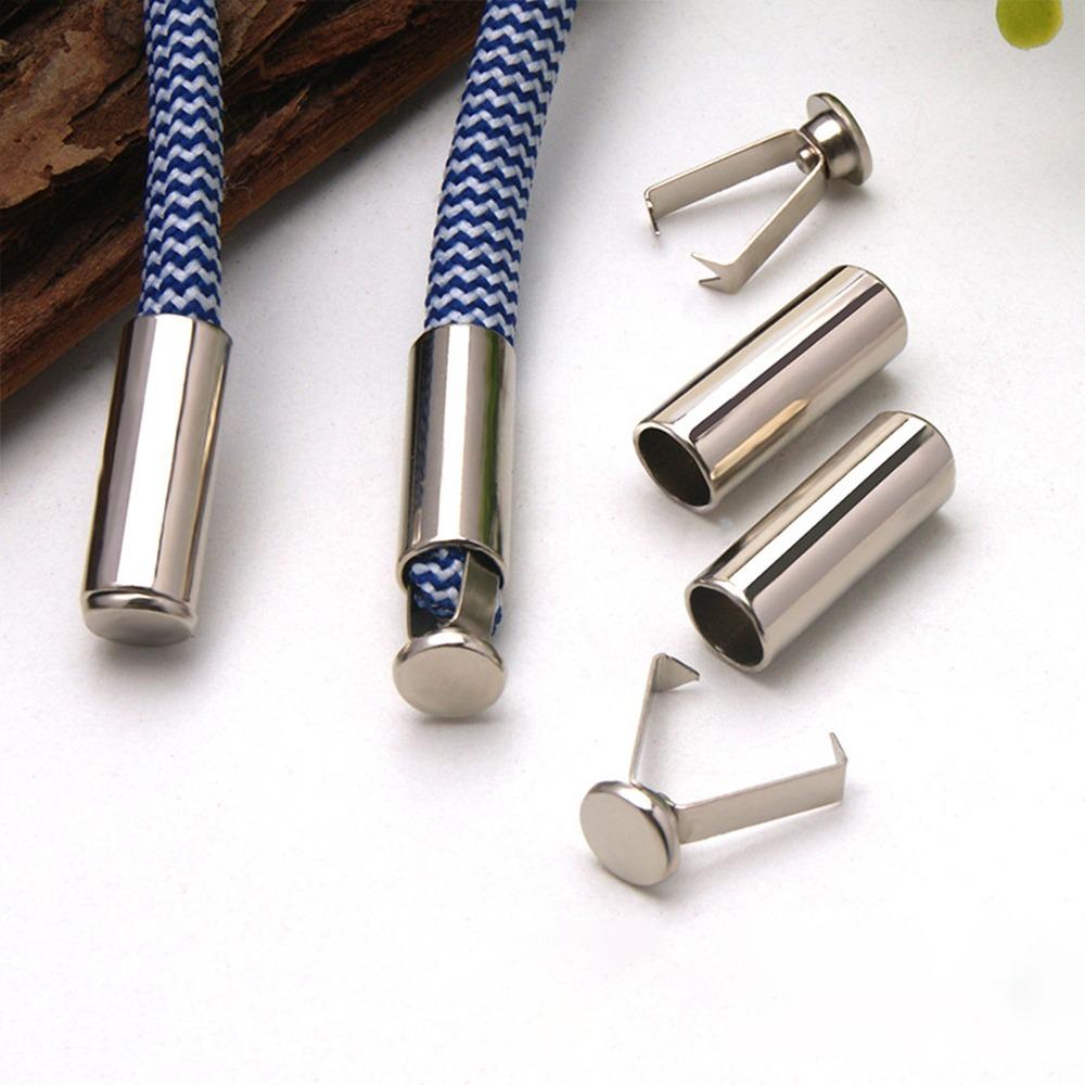 10PCS Adjustable Metal Tail Clip Secure Fastening Cylindrical Straight Tube Bell Cord Locks Adjustable Metal Clips DIY