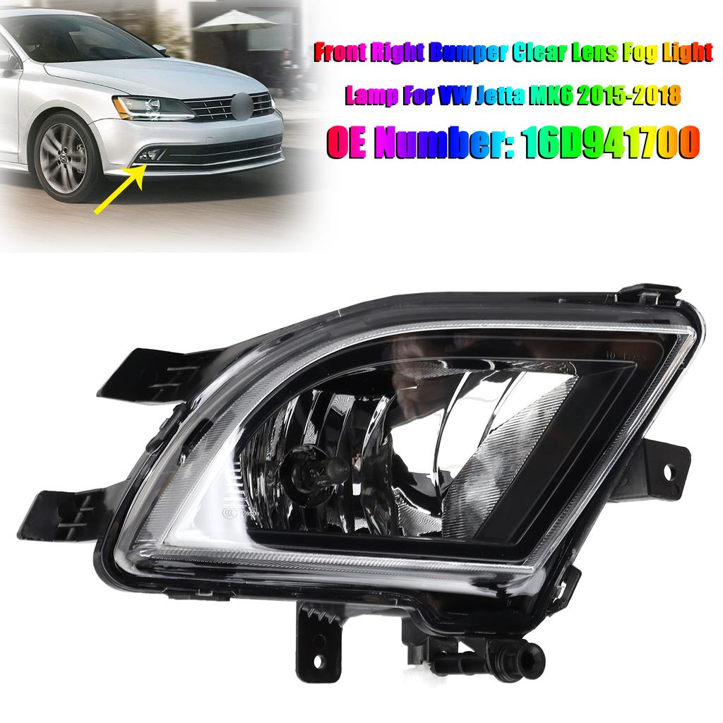 Front Bumper Clear Lens Fog Light Lamp For Volkswagen Volkswagen Jetta 2015-2018