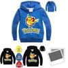 Go Kids Pokemon Ragazzi Ragazze Felpa a Manica Lunga T-shirt Abbigliamento Casual Top
