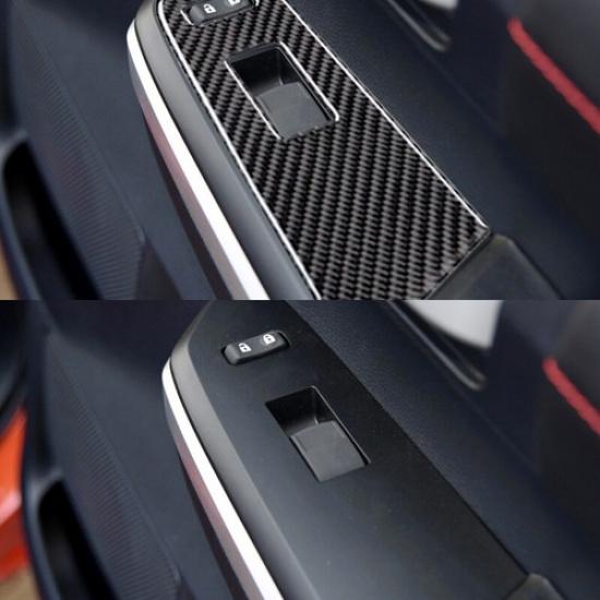 Carbon Fiber Interior Door Window Switch Cover Trim for Toyota Tundra 2014-2018