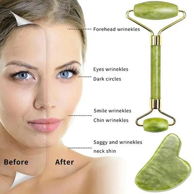 Natural Jade Roller Massager for Face Roller Facial Liftting Anti-wrinkle Gua Sha Jade Stone Face Massager Beauty Skin Care Tool