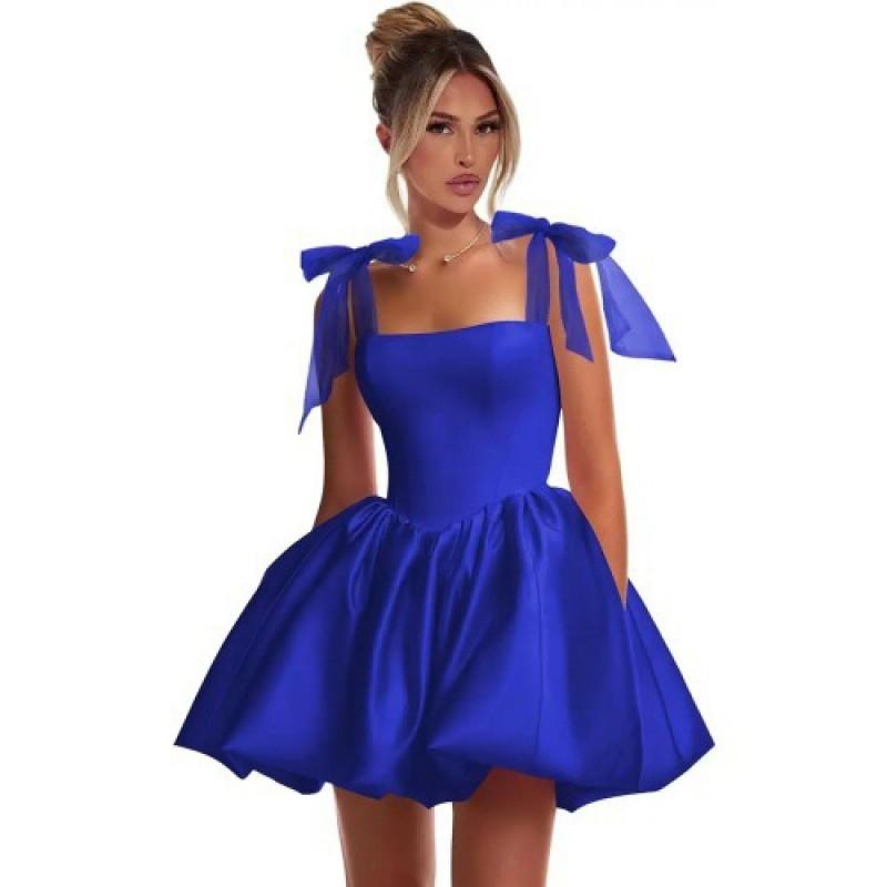 Elegant Bowknot Evening Dress Women Short Party Gown Cocktail Slim Fit Sleeveless Formal Birthday Gala