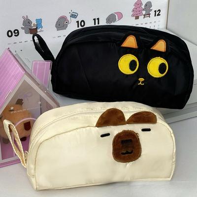 Cute Cartoon Pencil Case - Large Capacity Makeup Bag for School Stationery, Kawaii Cosmetics Organizer, Girls Boys Gift