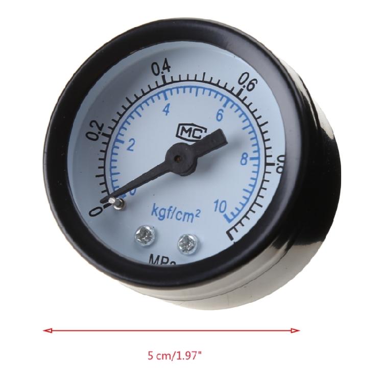 1/4 Inch Pressure Gauge Double Scale Air Pressure Gauge Back Connection 0-1.0Mpa
