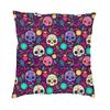 Dia De Los Muertos Square Throw Pillow Cover Decoration 3D Double Side Printing Mexican Sugar Skull Cushion Cover for Sofa