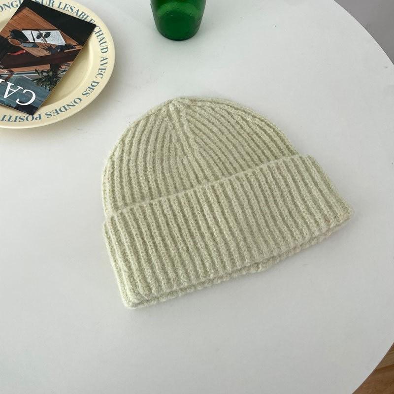 Korean Versatile and Simple Warm and Cold Hat Autumn and Winter Light Version Wool Knitted Hat Trendy Japanese Wool Hat
