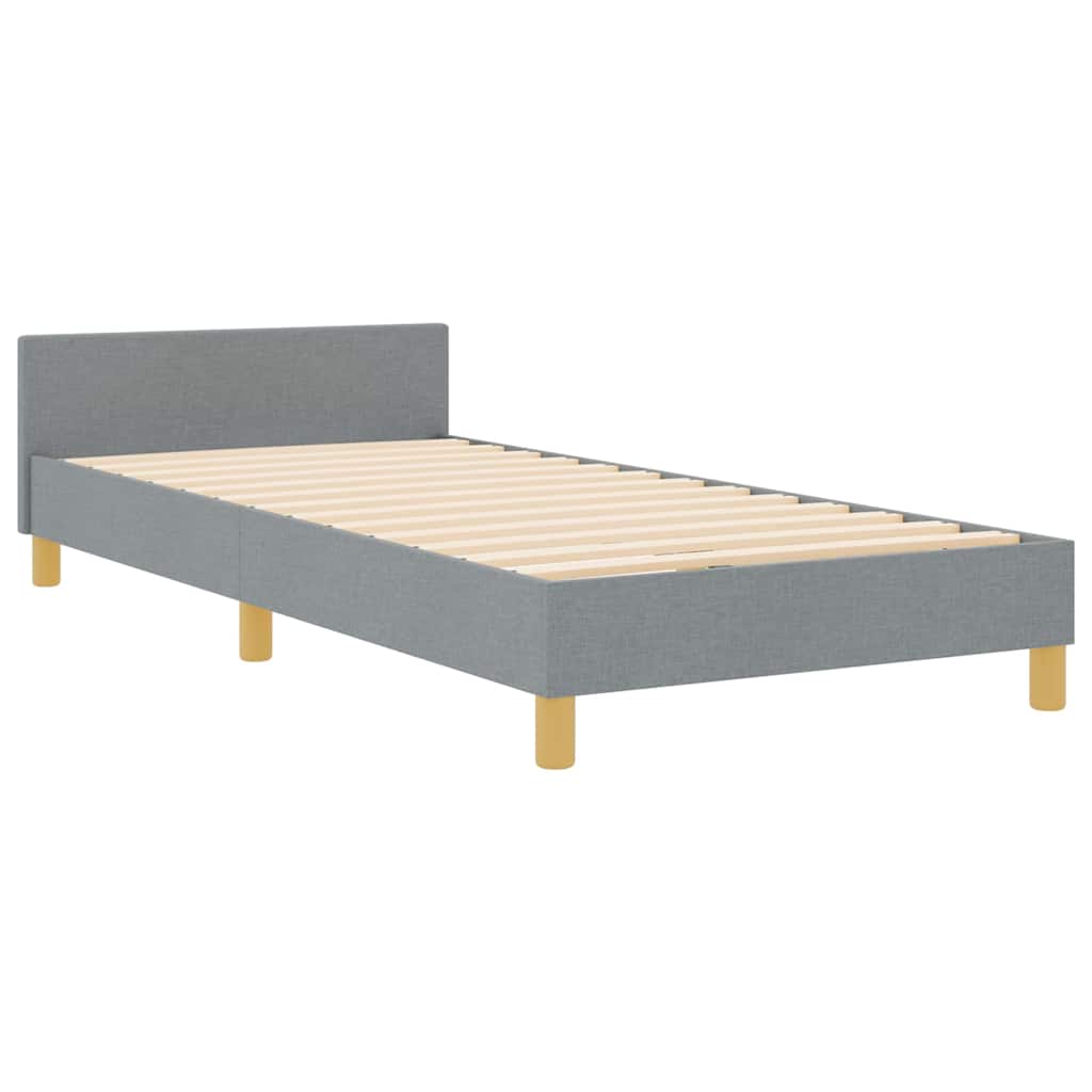 Bed Frame with Headboard Light Grey 100 x 200 cm Fabric