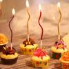 6pcs/Set Curved Cake Candles Birthday Cupcake Decorating Baby Shower Gender Reveal Candle Toppers Wedding Party Decorative