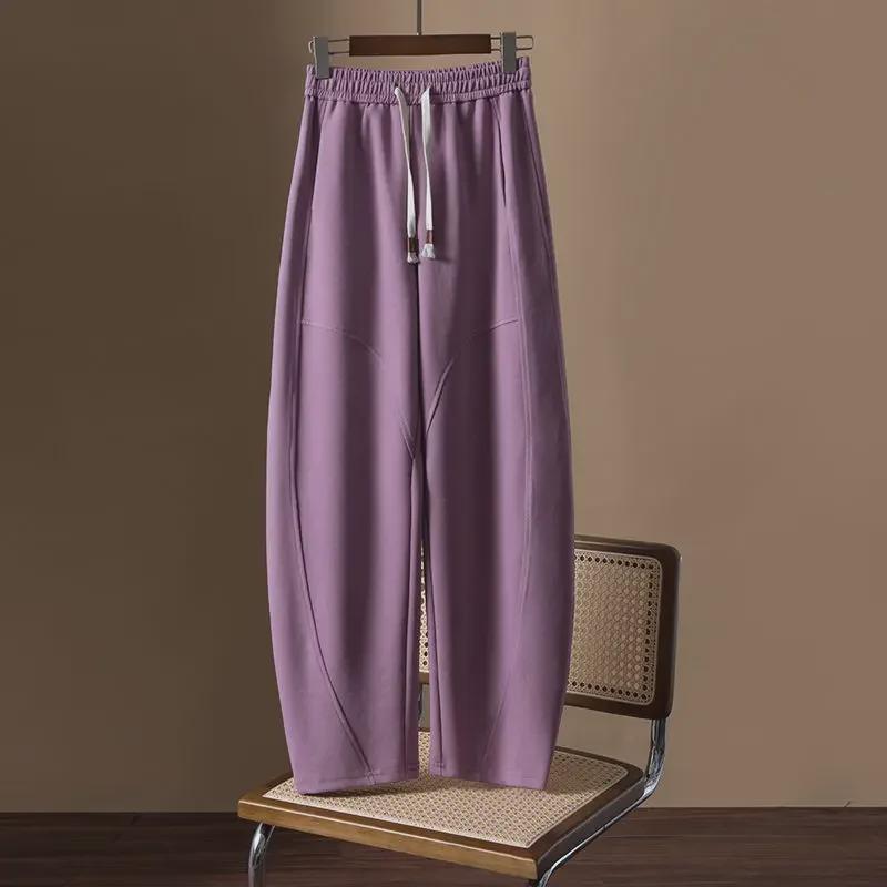 "European Niche Design Loose Casual Women's Pants: Slim, All-Match, Spring/Autumn Banana & Sickle Sweatpants"