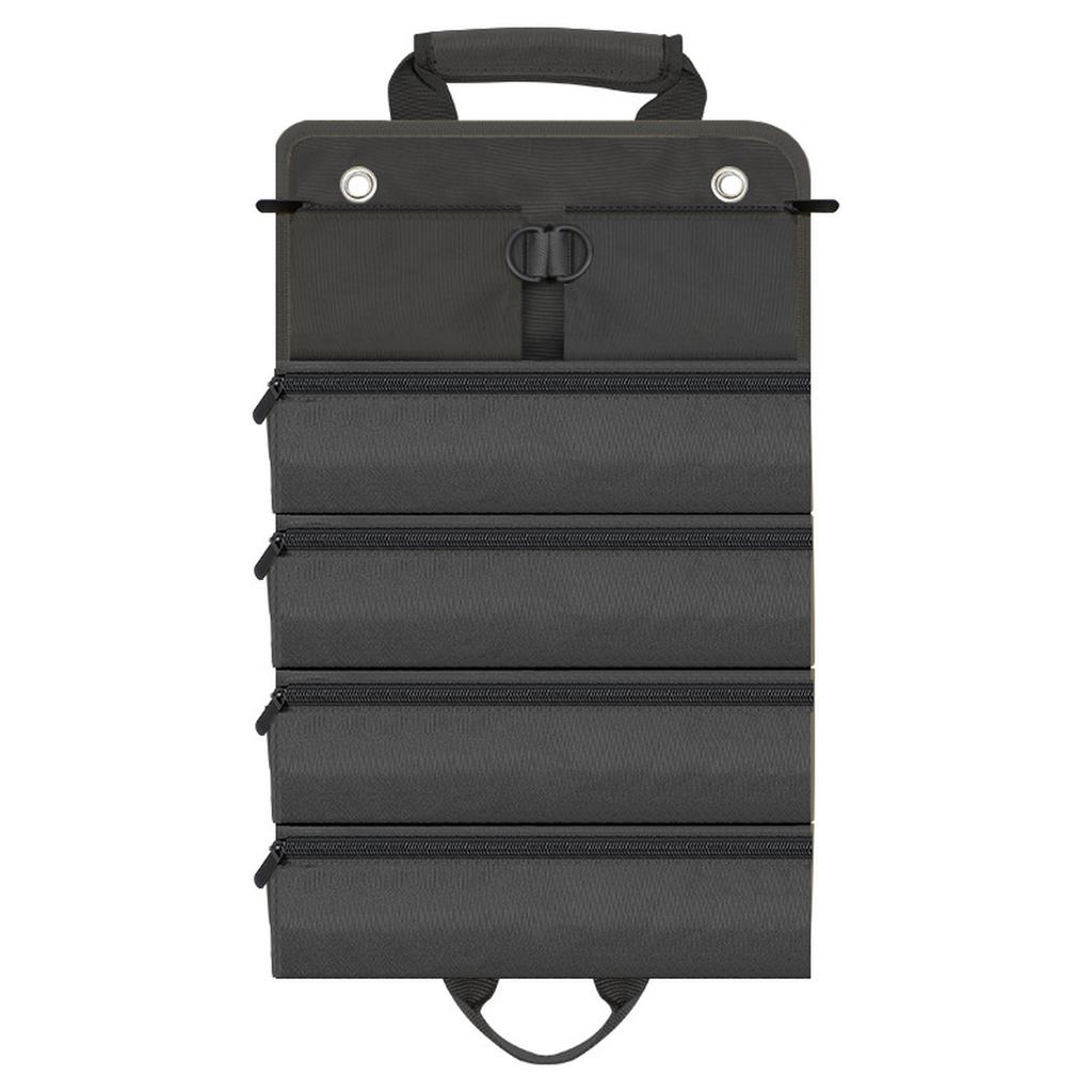 A Multifunctional Hanging Portable Tool Bag, a Household Hardware Roll-Up Multi-Use Bag Made of Oxford Cloth, a Foldable