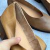 2024 Spring/Summer Retro Leather Chunky Heel Cowhide Women's Shoes - Medium Heel, Versatile, Handcrafted Casual