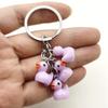 Simple Design Five Mini Yellow Duck Keychain for Women Men Creative Resin Ducks Pendant Cary Keyring Bag Key Chain Jewelry