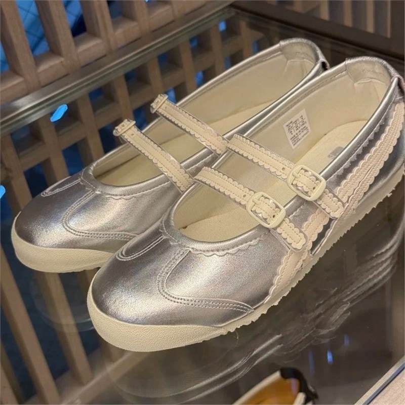 Pink ballet sports inner flat single shoes women's 2025 new spring skirt Mary Jane small leather shoes