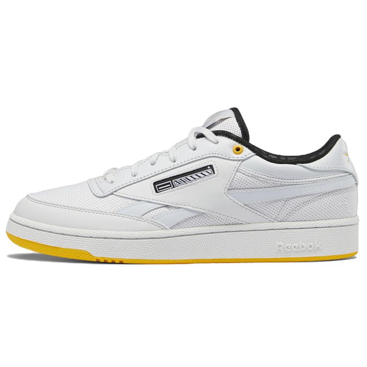 Jurassic Park x Reebok Club C Revenge Biosyn Genetics Low Top Skate Shoes White Yellow Unisex HQ6205 45