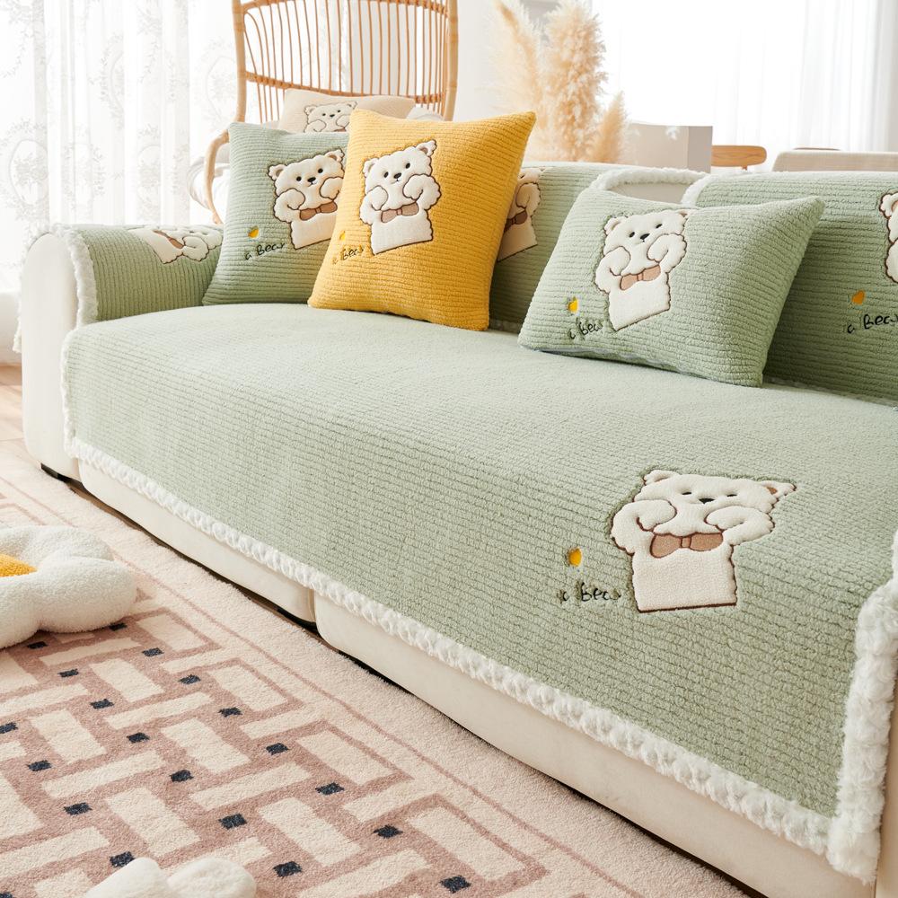 

Подушка для дивана Простая современная подушка из ткани Нескользящая утолщенная наволочка для дивана Зимняя плюшевая накладка на подлокотник и спинку Полотенце 70X70