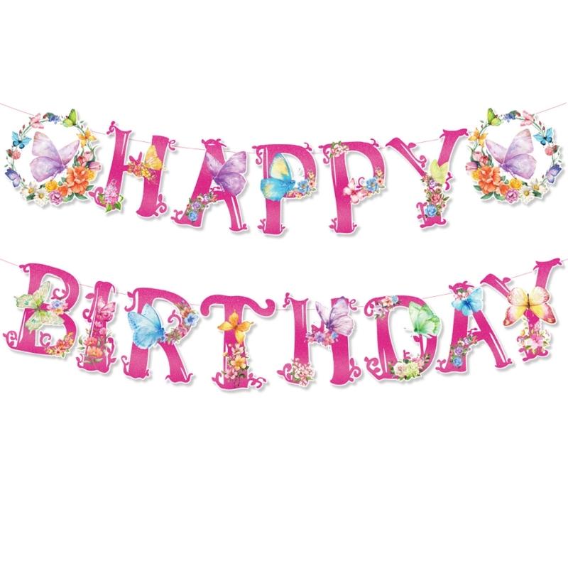 Colorful Butterfly Party Decorations Birthday Banner and Hangings Whirls Eye Catching Birthdays Parties Accessories