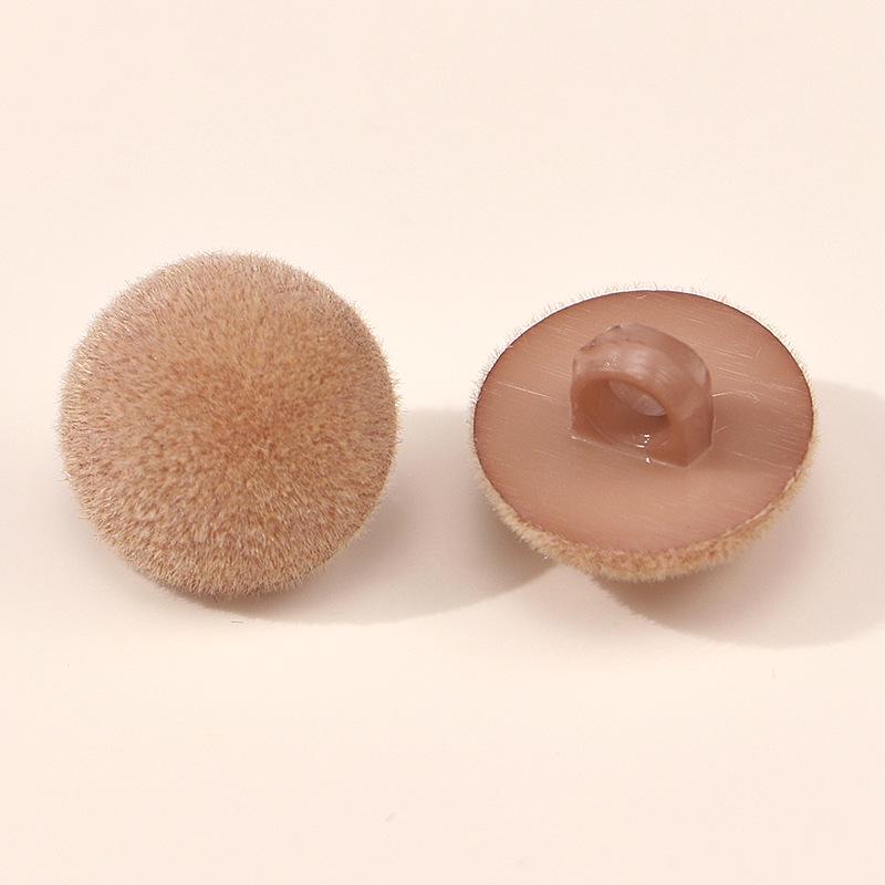 Colored Half-Round Flocked Mushroom Buttons: Plastic Sweater, Cardigan & Children's Decorative Accessories