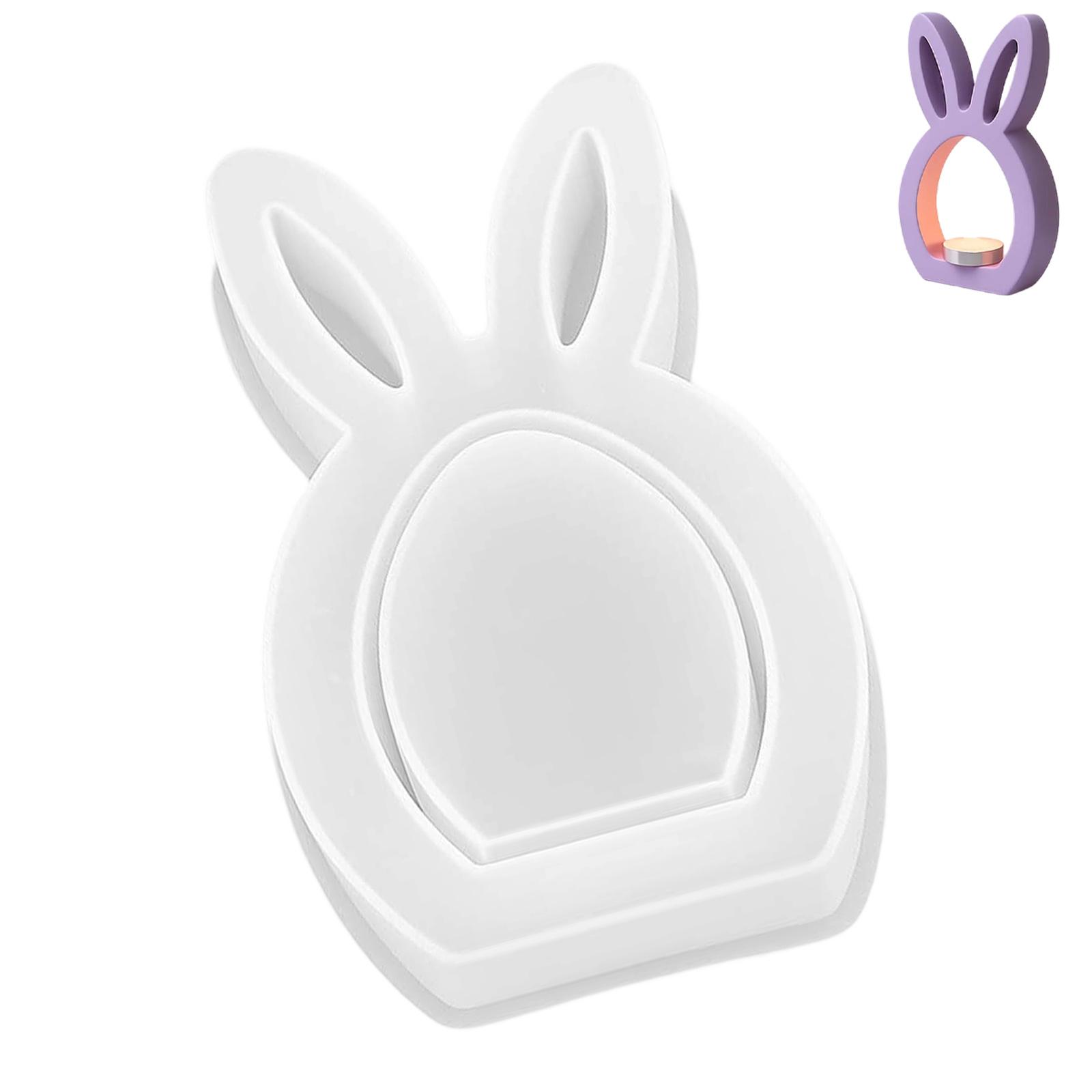 Candle Holders Silicone Resin Molds,Decorative Candlestick Molds Easter Rabbit Resin Molds for Epoxy Casting Home Decors