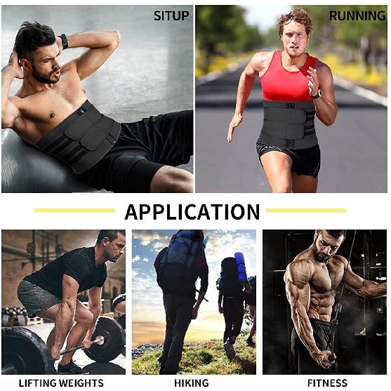 Män Midjeträning Trimmer Korsett för viktminskning Magekontroll Kroppsformare Kompression Shapewear Svettbälte Bantning Fajas