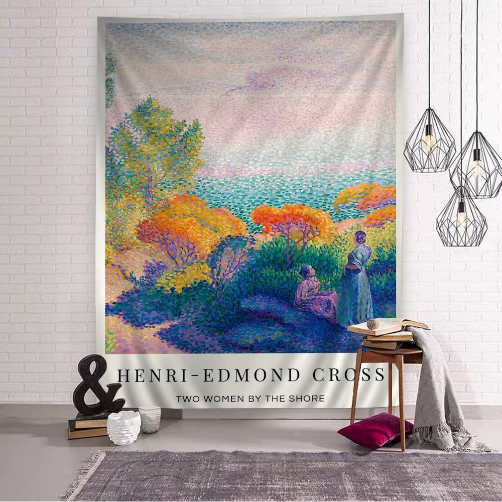 Impressionism Artist Claude Monet Chart Tapestry Bohemian Wall Tapestries Mandala Wall Art Decor