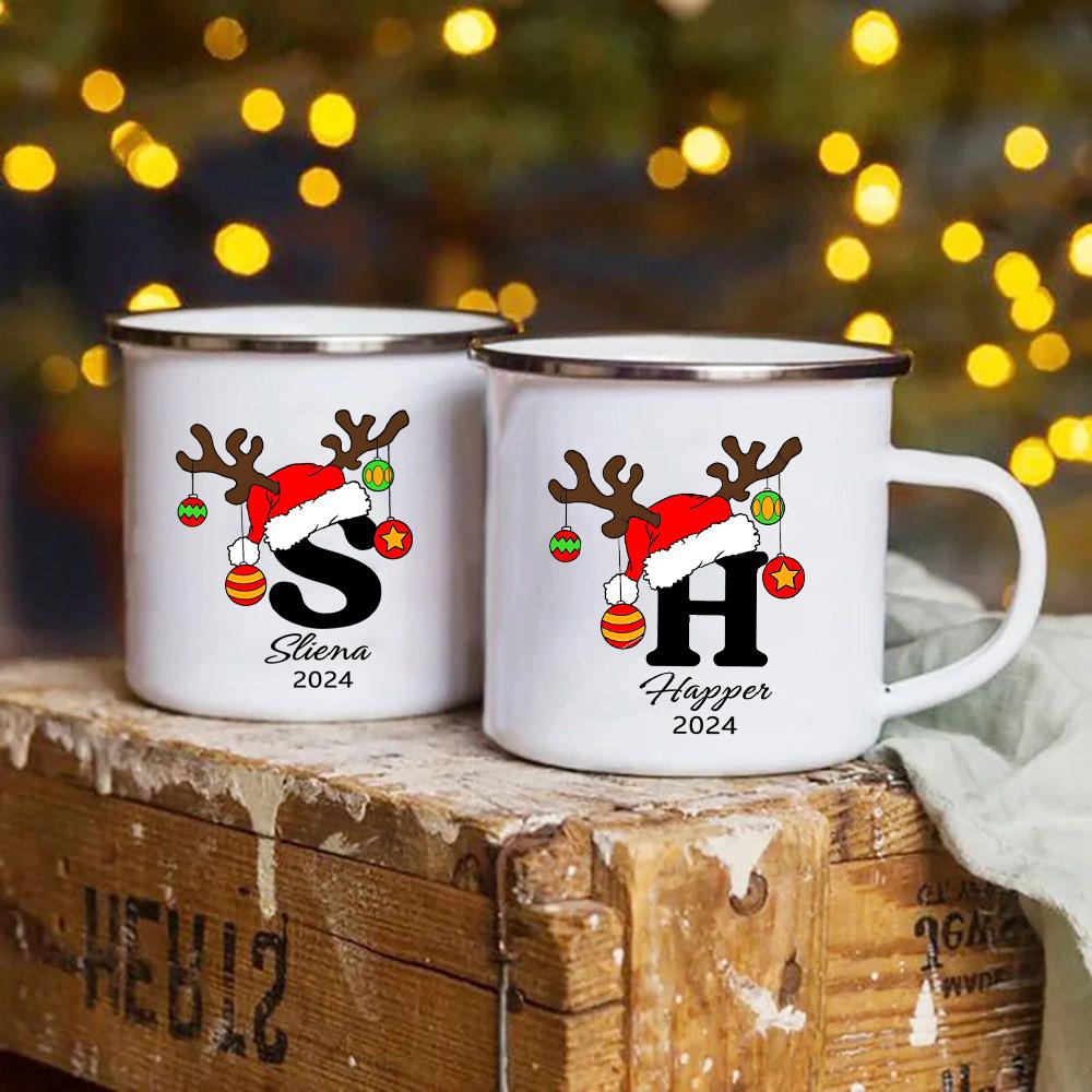 

Personalized Christmas Mug Custom Initial Name Mug Christmas Gifts Ustom Coffee Cup Cute Hot Cocoa Mugs Holiday Gifts 360ml