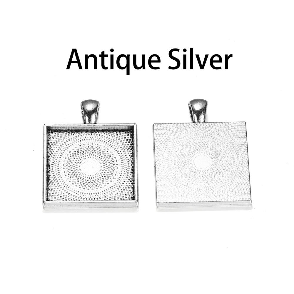 

5 шт./лот, квадратные кабошоны, основы, 25 мм, подвесные безели, лотки для DIY, принадлежности для изготовления ювелирных изделий