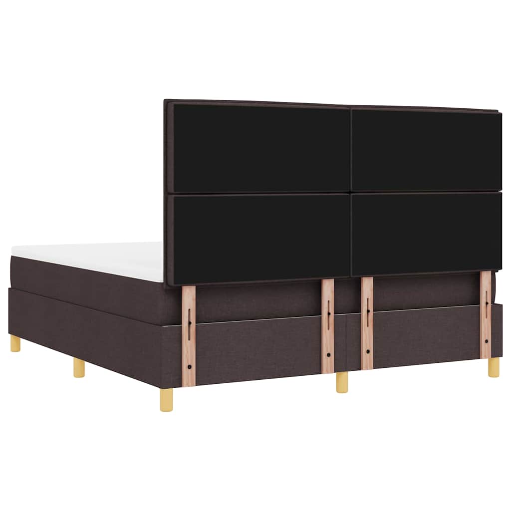 Box Spring Bed with Mattress Dark Brown 180 x 200 cm Fabric