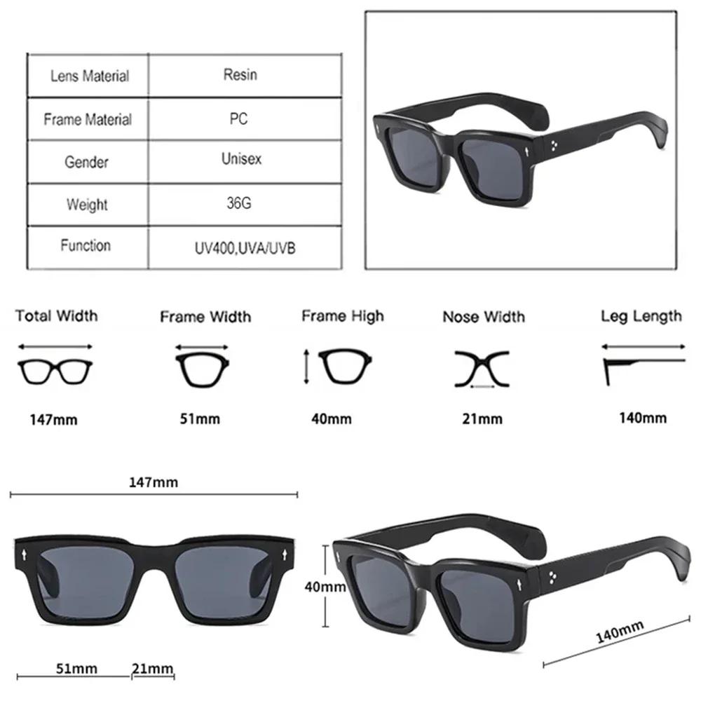  Fashion Square Men Sunglasses Retro Shades UV400 Rivets Women Punk Olive Green Trending Sun Glasses