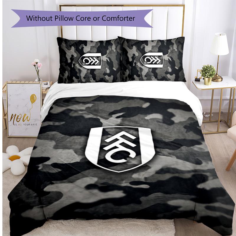 Set Lenzuola Fulham Calcio Stampato 3 Pezzi, Comodo Set Copripiumino per Camera da Letto Amico della Pelle