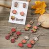 Women's Creative Maple Leaf Wooden Earrings - Three-Color Dangle Jewelry for Halloween Festival or Party Costumes