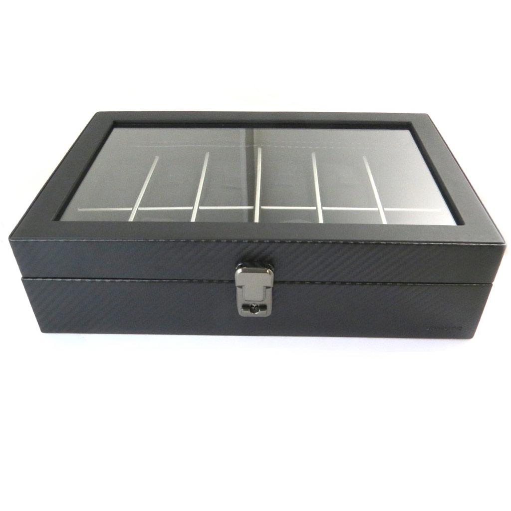 Davidt's [N9384] - Černá krabička na hodinky 'Graphite Design' (12 hodinek) - 31,5x21x8. 5 cm