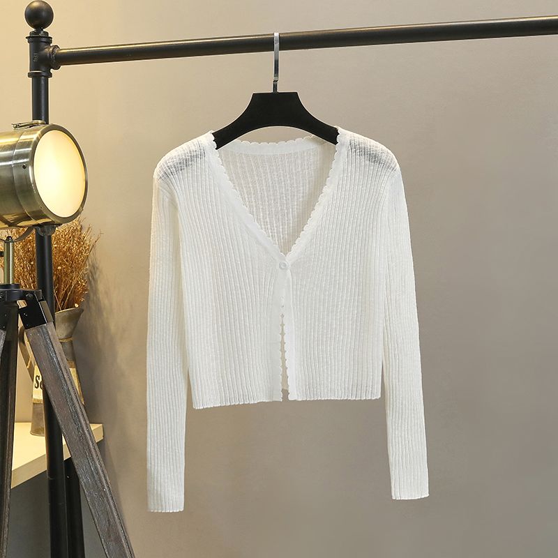 

Шаль Накидка V-образный вырез Платье-слинг Вязаный кардиган White -1 button 2XL