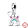 Neue 925 Sterling Silber Pfote Farbe Lächeln Fisch Einhorn Glühwürmchen Clips Anhänger Dangle Passend Original Armband DIY Schmuck