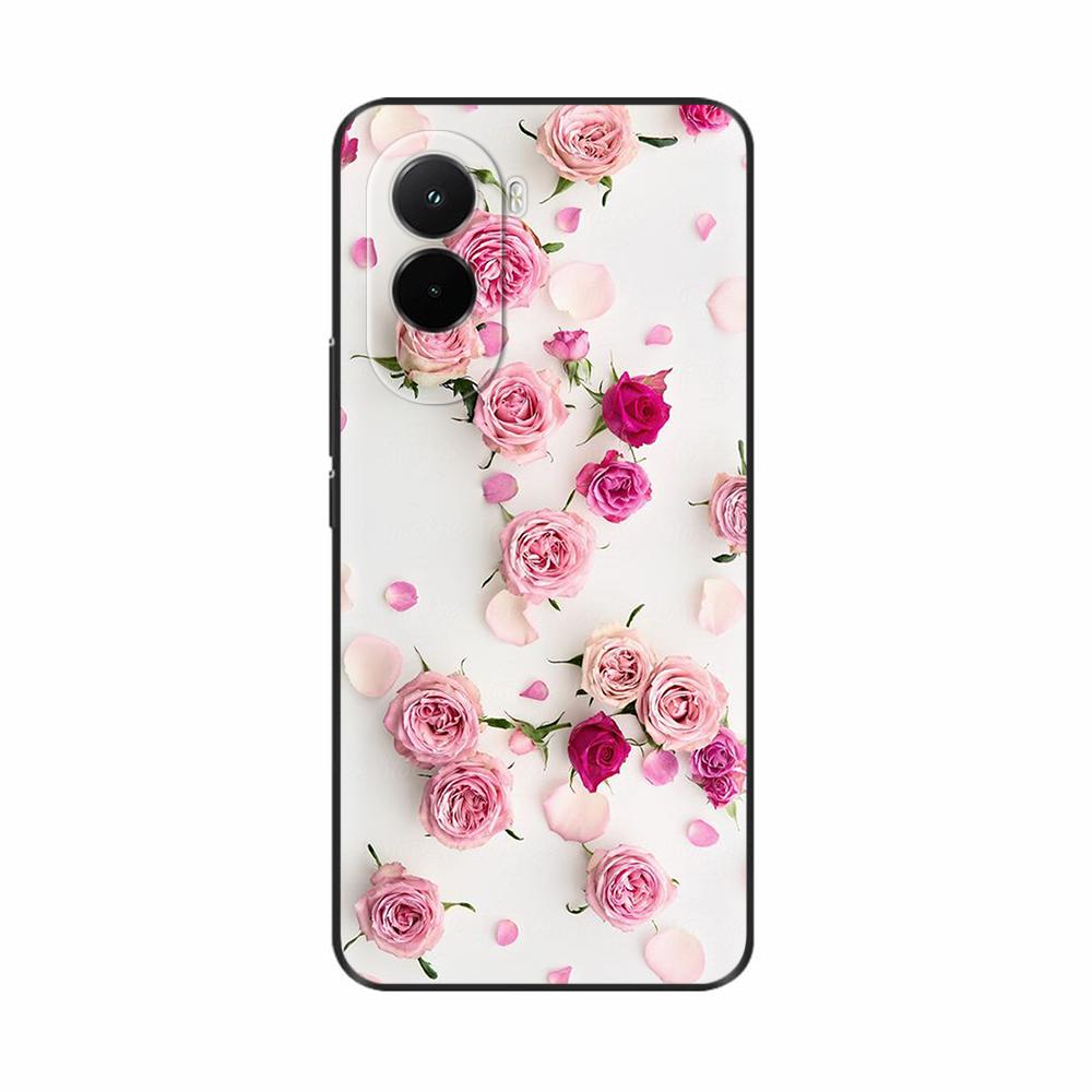 For Poco M7 4G Case Flowers Cartoon Animals Cool Style Soft Silicone Black Phone Cover For Xiaomi Poco M7 Case Fundas M 7 Bags