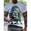 Summer Round Neck 3D Funny Bull Graphic Print Top Fashionable Casual Short Sleeved Men's T-shirts