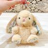Plush Keychain Rabbit With Sitting Posture And Floral Design For Gift Bag