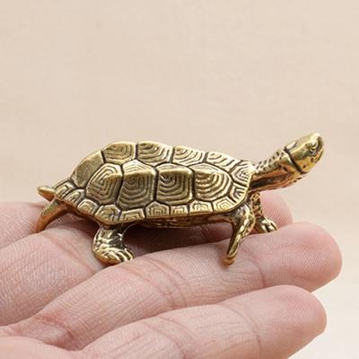 Antika massiva koppsköldpaddsprydnader Trumpet Långlivsdjur Skulptur Hemkontor Skrivbord Dekorativ Simuleringprydnad