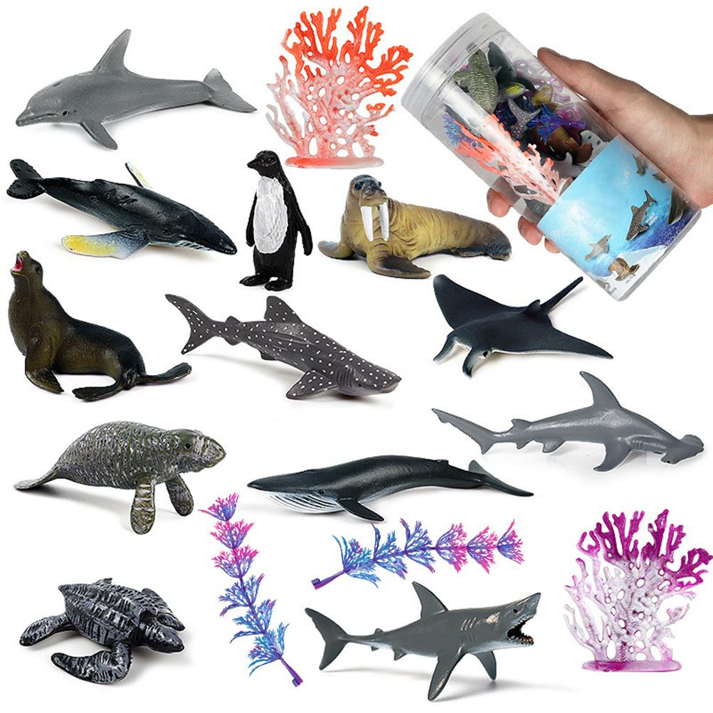 Sea Animal Toy Set for Kids 16 pcs Animal Sea Figures Ocean Toy Set for Sea Lovers Educational Toys