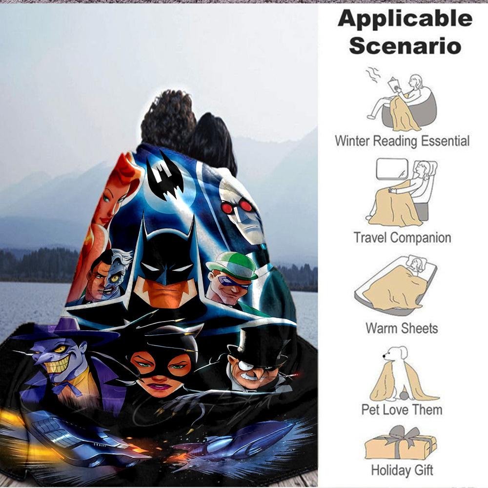 1pc Batman Blanket Lightweight Flannel Throw For Sofa, Bed, Travel, Livingroom, Office, Couch, Chair, And Bed