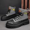 2025 Mens Boots Canvas New In Winter Casual Shoes Luxury Ankle Platform Hiking Safety Motorcycle Chelsea Tactical Cowboy Combat