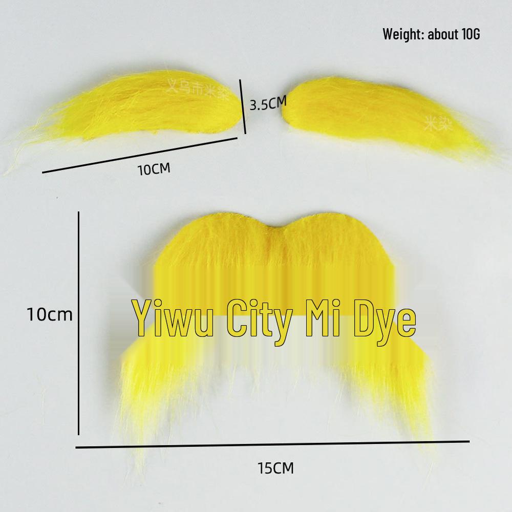 Yellow Old Man Beard and Mustache Party Costume Set
