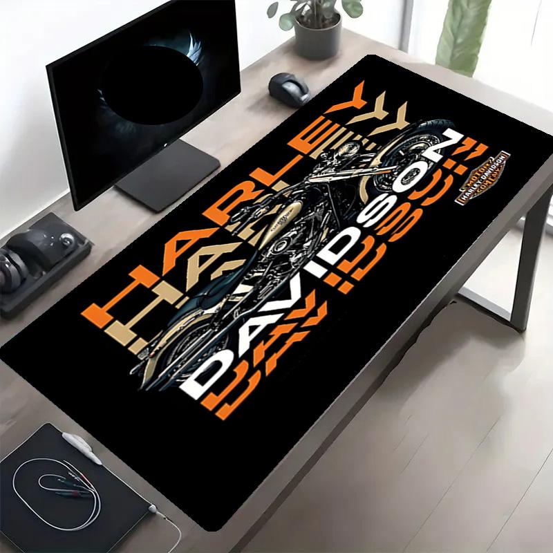 Harley Davidson Print Mouse Pad, Anti‑Slip Desktop keyboard Mat, for PC Laptop Gaming Working Daily Use, Cool Festival Birthday Gift