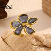 Pastoral Style Ring Finger Five-Petal Flower Shape Open Adjustable Fit