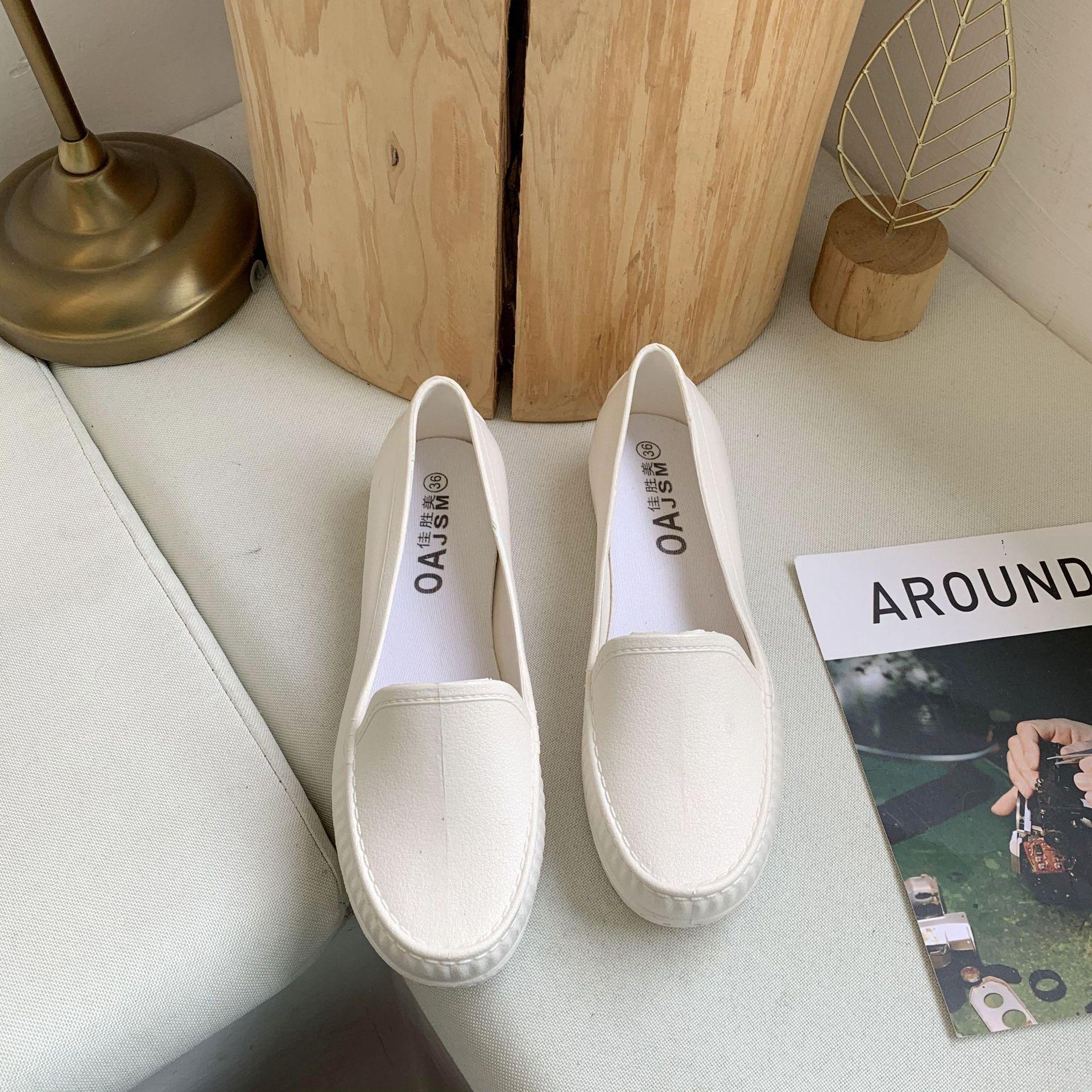 

Новые туфли для мам на все четыре сезона, туфли Doudou на плоской подошве для людей среднего и пожилого возраста, сандалии с одной педалью, корейская версия повседневной женской обуви 36 белый