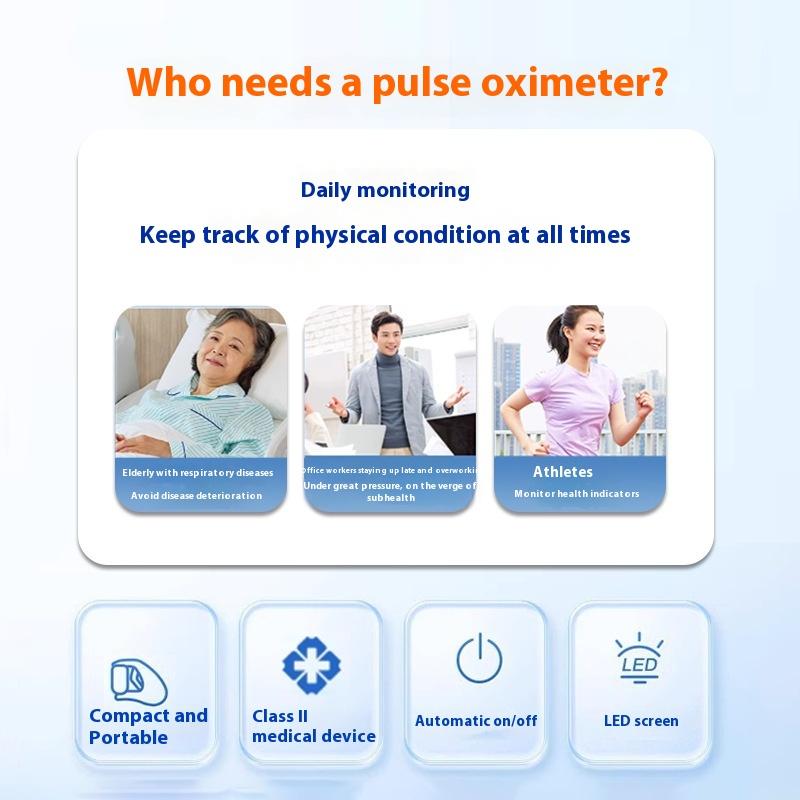 Fingerclip-Oximeter Blutsauerstoffsättigungsdetektor Haushalt Herzfrequenz- und Pulserkennung