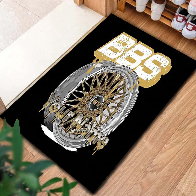 Bbs Gear Logo Custom Name Carpet Rug For Living Room Bedroom Home Sofa Decoration Kids Play Nonslip Floor Mat